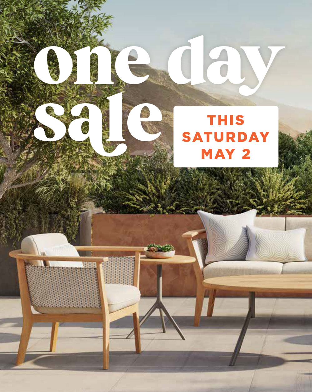 One Day Sale This Saturday May 2